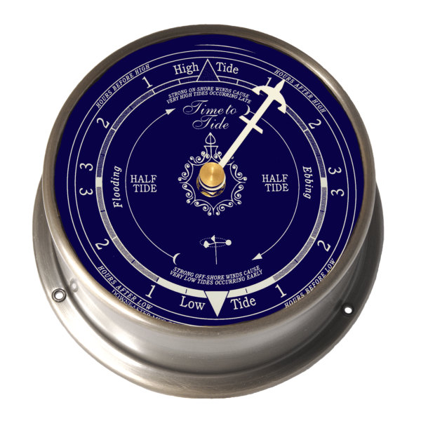 CCL Downeaster Tide Clock, Blue Face, Nickel Case