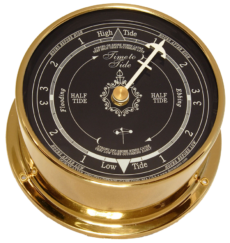 CCL Downeaster Tide Clock, Blue Face, Brass Case