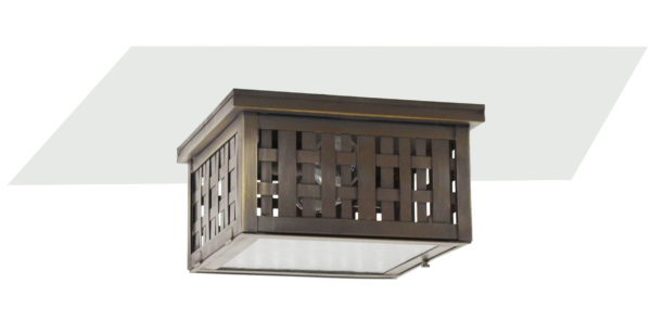 CCL4404W Basket Weave Flush Lantern