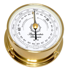 CCL Downeaster Barometer, White Face, Brass Case