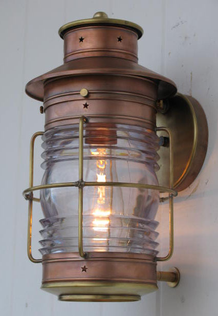 Cape Cod Anchor Wall Lantern Medium Caged