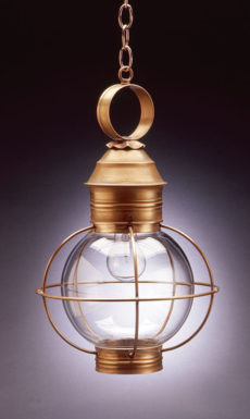 CCL2832 8" Glass Round Onion Hanging Lantern Caged