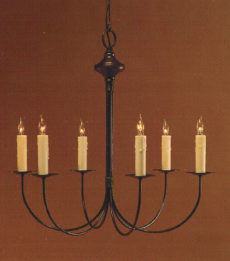 CCL400-6 J-Arm Brass Chandelier