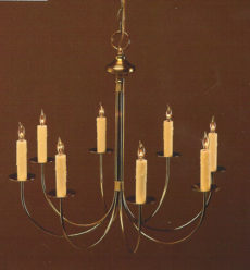 CCL400-8 J-Arm Brass Chandelier