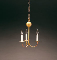 CCL903 BrassThree J-Arm Chandelier