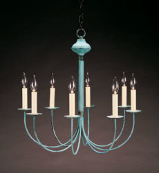 CCL908 Eight J-Arm Brass Chandelier