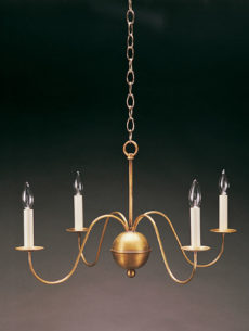 CCL949 Four S-Arm Brass Chandelier
