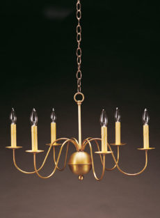CCL969 Six S-Arm Brass Chandelier
